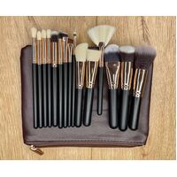 15PC Bag and Brush Set - BROWN