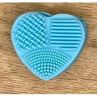 Silicone Heart Brush Cleaner - Baby Blue