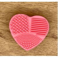 Silicone Heart Brush Cleaner - Baby Pink