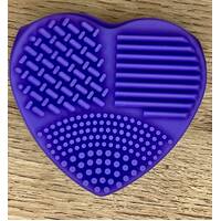 Silicone Heart Brush Cleaner - Purple