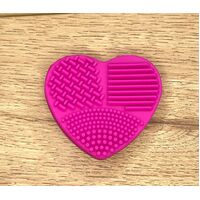 Silicone Heart Brush Cleaner - Pink