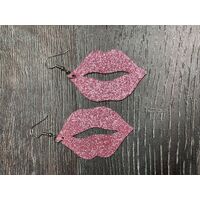 Earrings Lip - Sparkly baby Pink