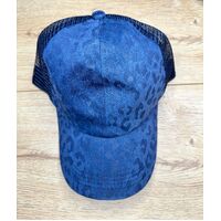 Navy Blue leopard Baseball Hat