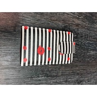 Black white Stripe Lips Pouch