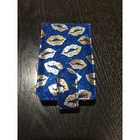 Blue/Gold Lips Pouch